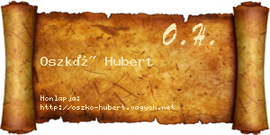 Oszkó Hubert névjegykártya